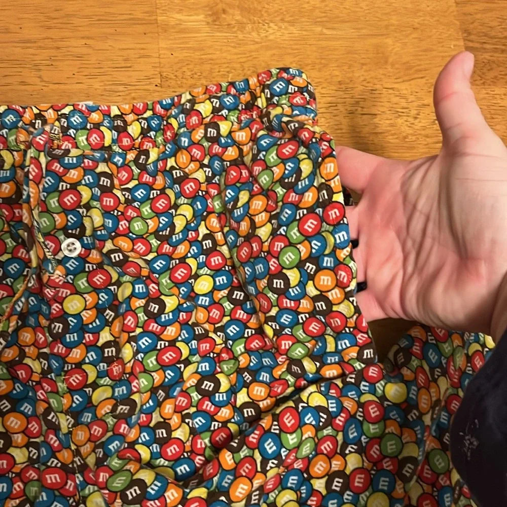 M & M’s Mens Medium Candy Print Pajama Lounge Elastic Waist Pant